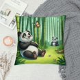 thumbnail image 2 of Autua Pandas Bamboo Butterfly Graphic Decorative Cushion Throw Pillow Cover for Home Couch Living Room Bed Sofa - Zipper Closure - 1PC 24x24in, 2 of 5