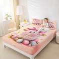 thumbnail image 3 of Erosebridal Kids Easter Eggs Queen Sheet Sets 4 Pieces,Boys Girls Stripes Bowknot Bed Set,Lightweight Room Decor, 3 of 5
