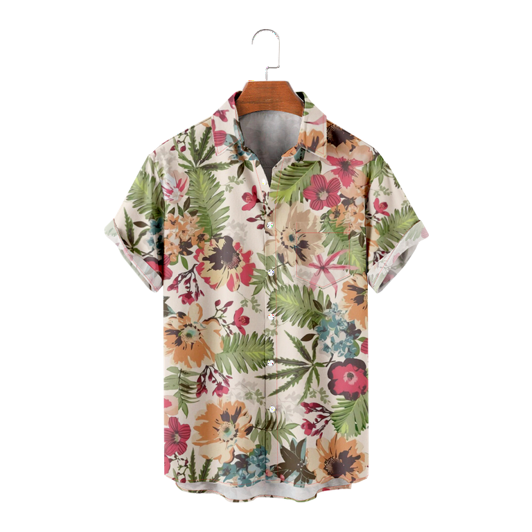 Flowers Tropical Hawaii Hawaiian Shirt Men Summer Boys 3d Shirts