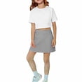 thumbnail image 5 of CUZIBR Kids Tennis Skort Breathable Relaxed High Elastic Waist Golf Running Skirts A-Line With Shorts Outdoor Running Casual Summer Fashionable Soft Mini Skirts Easter Dress,Gray,7-8 Years, 5 of 6