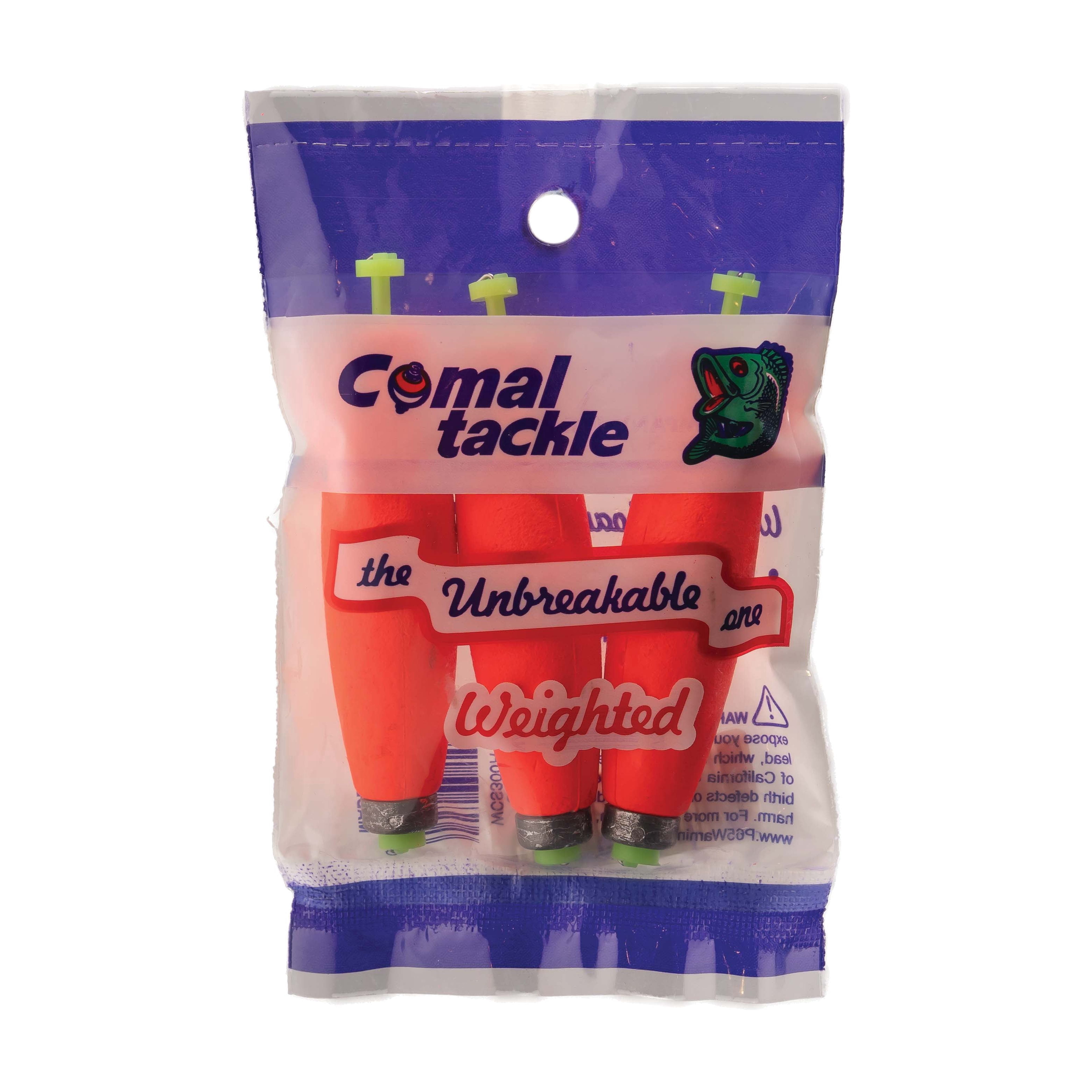 (3 pack) Comal Cigar Snap-on Fishing Bobbers, Red, 3 Pack, 3 inch