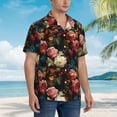 thumbnail image 2 of Lsque Rose Flowers pattern Hawaiian Shirt for Men, Unisex Summer Beach Casual Short Sleeve Button Down Shirts-X-Large, 2 of 9