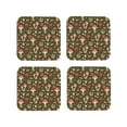 thumbnail image 2 of Kll Square Drink Coasters Set Of 4,Pu Leather Absorbent Coasters Set Decorative Coffee Cup Coasters Housewarming Gift For Home Decor-Mushrooms And Autumn, 2 of 9