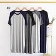 thumbnail image 3 of Baohd Robe For Men For Lounging And Sleeping Breathable And Stylish For Lounging Sleeping Cotton Bathrobe Men Men Pajama Dark gray light gray L Dark blue light gray XXL, 3 of 6