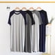 thumbnail image 3 of Jumpingount Albornoz para hombre para descansar y dormir, albornoz transpirable y elegante, pijama para hombre, ropa de dormir, para hombre, conjuntos de ropa gris oscuro gris claro XXXXL, 3 of 6