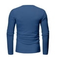 thumbnail image 3 of Aueoeo Men's Long Sleeve Henley Shirts Stretch Ribbed T-Shirts Fashion Casual Basic Tops Button Up Shirt, 3 of 3