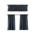 thumbnail image 6 of 3S Brother's Solid Linen Look Curtains Drapes Kitchen Valance Set of 3 Hanging Rod Pocket Window Valance Treatments Decorative Valances Tiers Café Curtains (Sky Blue 50"x14"Valance - 24"x40"Tiers), 6 of 6