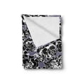 thumbnail image 2 of Flower Soft Flannel Fleece Throw Blanket, Floral Continuous Pattern Monochrome Style Garden Artwork Flora, Cozy Plush for Indoor and Outdoor Use, 70" x 90", Charcoal Grey and Purpleblue, by Ambesonne, 2 of 6