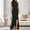 Black, variant on JIANJIA Casual Dresses For Women Split Sleevele Slim Fit Ruffle Long Evening Dress Streetwear