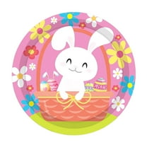SLYNSHome - 10 Pcs - Easter Paper Plates Disposable Rabbit Dish Plates Decoration - 7 inch - Cute Bunny Tableware for Home Easter Parties Wedding Decor (Pink)