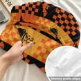 thumbnail image 4 of Twin XL Size Fitted Sheet Set - Halloween 2 Piece Bedding Sets 16" Deep Pocket Fitted Sheet with 1 Pillowcases, Orange Black Plaid Bat Gingham Spook Brushed Microfiber Hotel Luxury Bed Sheets, 4 of 9