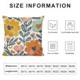 thumbnail image 5 of BANET Flower Throw Pillow Covers , Watercolor Orange Floral Leaves Pillow Cushion Cases, Spring Summer Modern Farmhouse Decorative Square Pillowcases for Sofa Couch Bedroom Living Room 22x22in, 5 of 5