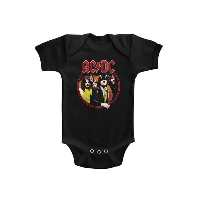 ACDC Autoroute vers l'Enfer Cercle Noir Bébé Nourrisson Grenouillère Combinaison à Boutons-Pression