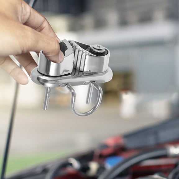 LABELEPH 1Pack Cam Cleat With Leading Ring For Sailing Boats Silver Stainless Steel Equipment