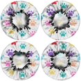 thumbnail image 2 of Shower Caps,Colorful Dog Paw Footprint Waterproof Shower Cap for Women 4 Pieces,Double Reusable Hair Cover for Shower PEVA Elastic Stretch Hem, 2 of 7