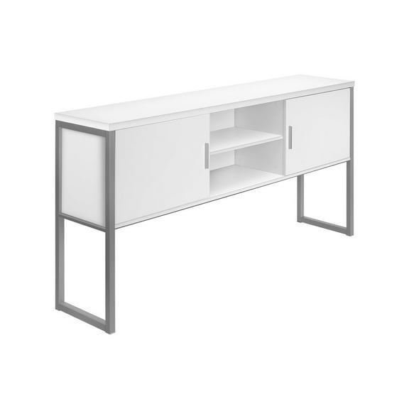 Office Hutch - 72"L - Storage - Home Office - Commercial Grade - White - Silver