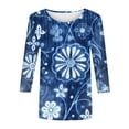 thumbnail image 4 of Costumes for Women Pop Dance Plus Size T Shirt Valentines Day 3/4 Sleeve Cool Floral, 4 of 5