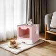 thumbnail image 4 of BingoPaw Cat Litter Box Pet Litter Boxes Toilet with Scoop Drawer Portable Foldable Pink, 4 of 10