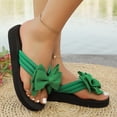 thumbnail image 3 of CHENge Women’s Bow Knot Platform Flip Flops, Cute Decorative Wedge Thong Sandals, Non-Slip Summer Beach Slippers for Casual & Vacation Use, 3 of 8