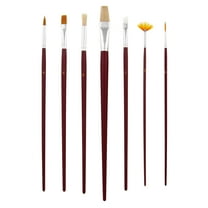 U.S. Art Supply 12 Piece Long Handle Nylon Hair, Bristle Art Paint Brush Variety Set