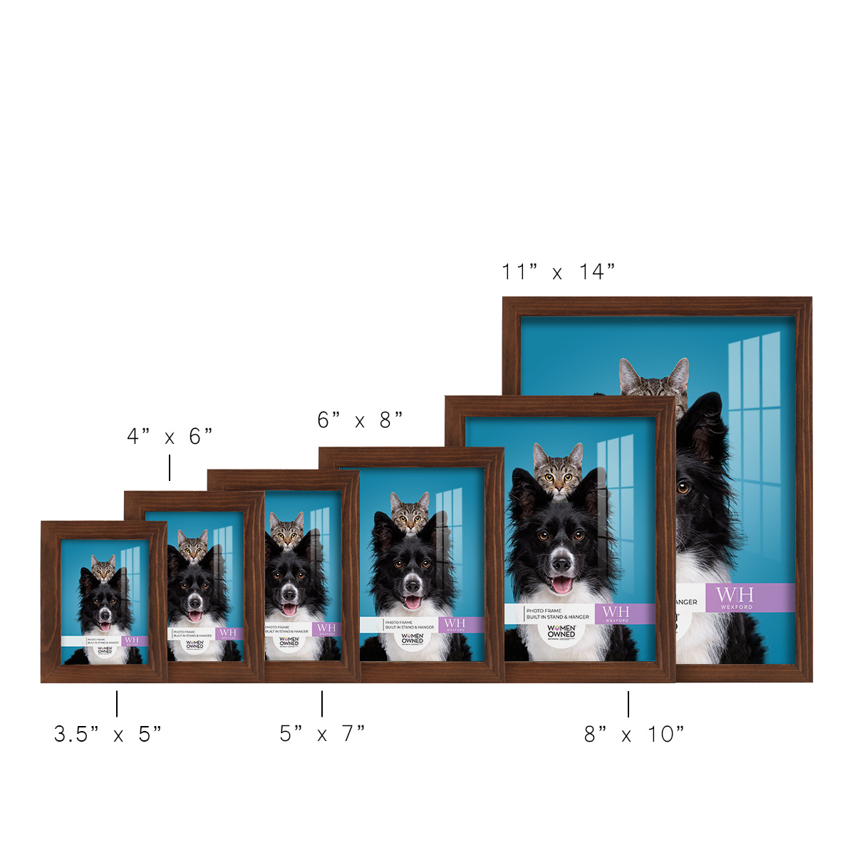Woodgrain 11 in. x 14 in. Chestnut Picture Frame Set (Set of 4)