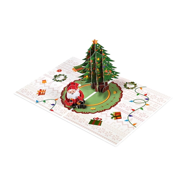Tarjetas de Navidad de de anciano , invitaciones, tarjeta postal creativa, tarjeta de mensaje plegable 3D, decoraciones para