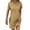 Khaki, variant on TAGOLD Womens Short Sleeve V-Neck Dress Solid Color Light Fabric Slim Summer Casual Daily Wear