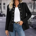 thumbnail image 6 of Byworldtasic Open Front Blazers for Women Casual Long Sleeves Buttons Office Suit Jacket Blazer Coat Top, 6 of 9