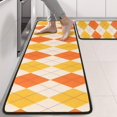 thumbnail image 2 of Kitchen Rugs Sets Of 2,Orange Yellow Checkerboard Checkered Pattern Anti Fatigue Kitchen Mat Rugs Non Slip Washable,Decorative Kitchen Floor Mats for Kitchen,Sink,Laundry,17"x47"+17"x47", 2 of 5