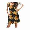 thumbnail image 3 of Robe Débardeur Plissée Unie Décontractée d'Été pour Femmes, m, Tournesols, 3 of 5