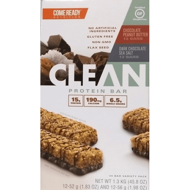 Come Ready Nutrition Clean Protein Bars 24 pack Chocolate Peanut