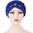 thumbnail image 4 of Bangcool Turban Couvre-Chef Torsadé Bonnet de Coton Couvre-Chef Couverture de Cheveux Wrap Sleep Hat, 4 of 10