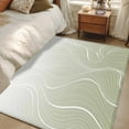 thumbnail image 5 of Area Rugs for Living Room 4x6 Ft, Sage Green Geometric Non Slip Area Rugs for Kitchen Bedroom Entryway, Modern White Stripe Distortion Art Washable Carpet Runner Rug Floor Mats for Bedroom, 5 of 9