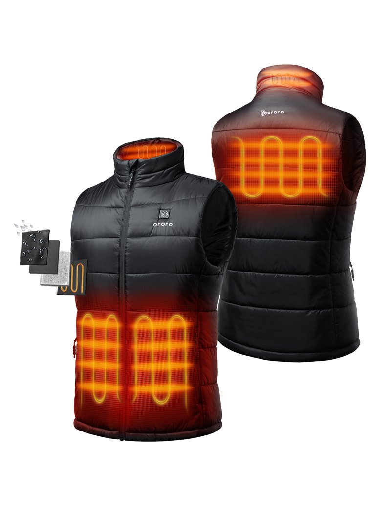 ORORO Men's Rechargeable USB Heated Vest w/ Battery, For Hiking
