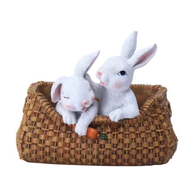 Figura Decorativa de Maceta de de Pascua, Linda Escultura de Animal, Decoración de Mesa para Interior Y Exterior, para El Hogar, Escritorio O
