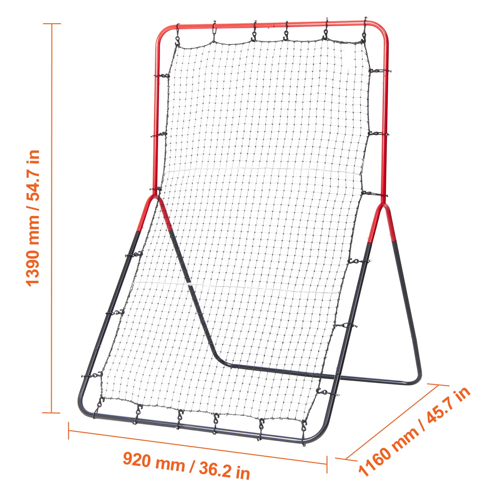 VEVOR Baseball And Softball Rebounder Net, 3 x 4.5 ft PitchBack Baseball Pitching Nest, 3-Way Baseball, Softball Pitchback Net, Fielding Trainer, Bounce Back Net for Fielding/Throwing Practice