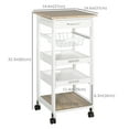 thumbnail image 3 of HOMCOM Kitchen Island Cart with Drawer, Removable Tray and Wire Basket, 3 of 10