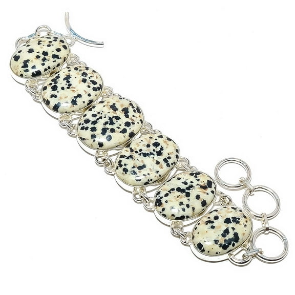 Dalmation Jasper 925 Sterling Silver Ethnic Bracelet 7.99" TB4308-194, Gemstone Jewelry, Birthday Gift, Beautiful Jewelry For Woman & Girls