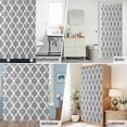 thumbnail image 6 of Moroccan Lattice Fabric Shower Curtain Grey Geometric Classic Quatrefoil Trellis Washable Shower Curtains for Bathroom, Waterproof Bath Curtain with Hooks Home Decor 72x72in, 6 of 8
