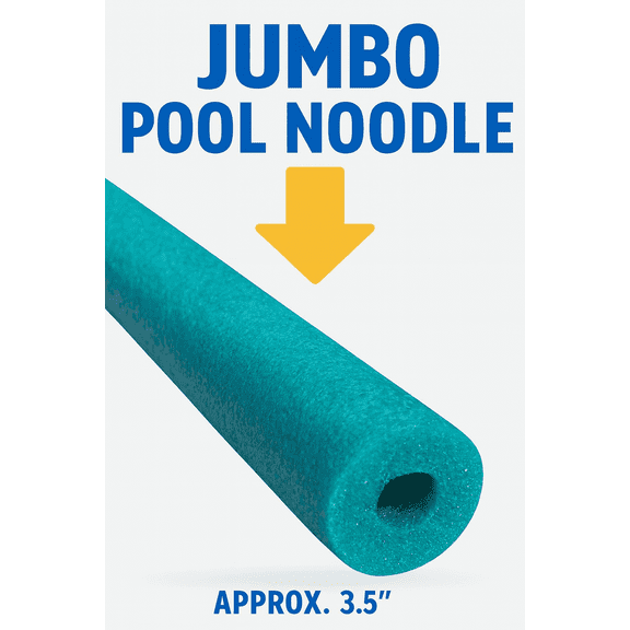 1 (ONE) Jumbo Pool Noodle 55 x 3.5 x 1 Assorted Colors Extra Dense, Durable, Buoyant Swim Noodles for Pool, Beach, Crafts, DIY Projects, Insulation Hollow Core Foam Tube