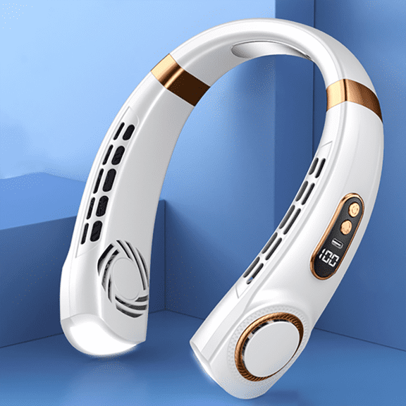 USB-Powered Neck Fan - Portable Personal Cooler with Adjustable Speed, Quiet Operation for Home/Office/Outdoor.(White)