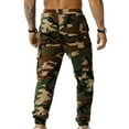 thumbnail image 4 of Lisingtool cargo pants for men men's casual camouflage jogging elastic mid-waist sweatpants with pocket army green l, 4 of 6