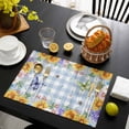 thumbnail image 3 of Sunflowers Placemats Set of 12, Spring Watercolor Flowers Butterflies Hydrangea Blue Placemats for Dining Table, Place Mats for Kitchen Tabletop, Waterproof Wipeable Dining Table Mats Set, 3 of 9