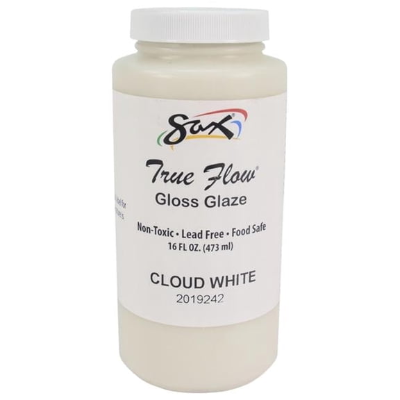 Sax 2019242 1 Pint True Flow Gloss Glaze, Cloud White