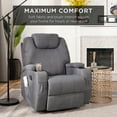 thumbnail image 6 of Best Choice Products Executive Swivel Massage Recliner Chair w/ Remote Control, 5 Modes, 2 Cup Holders - Gray, 6 of 7