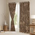 thumbnail image 3 of Feelyou Brown Vintage Bow-tie Black Out Curtains, Ribbon Curtains Pack of 2 (42x63 Each), 3 of 6