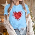 thumbnail image 5 of Chemises à Manches Courtes pour Femmes Adulte Mode Manches Courtes Col Rond Saint-Valentin Imprimé Blouse Décontractée T-Shirt Hauts Chemise Femmes Blouses à Manches Courtes Femmes Hauts à Manches Courtes, 5 of 5