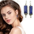 thumbnail image 1 of Fiudx Pendientes de Plata 925 con Diseño de Piedra Azul Facetada, Joyería Vintage Única, Ligeros y Cómodos, Regalo Ideal para Ocasiones Informales o Formales., 1 of 6