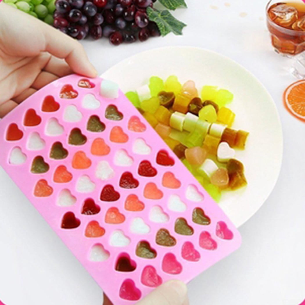 55Grid Heart Shape Baking Silicone Lollipop Mold Tray Candy Sweet Chocolate Cake 