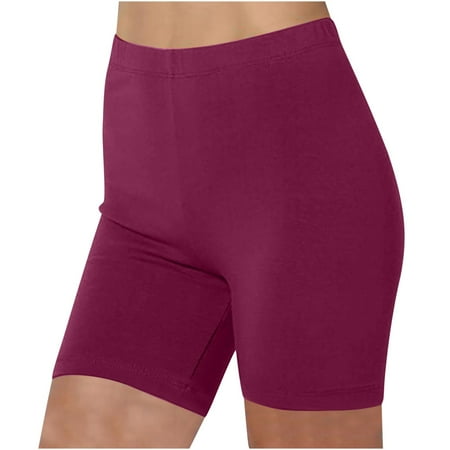 UTSJKR Body Shaping Yoga Shorts for Women Workout Leggings for Women High Waisted Tummy Control Stretchy Sport Shorts Lightweight Comfy Casual Slim Shorts Biker Shorts Wine L